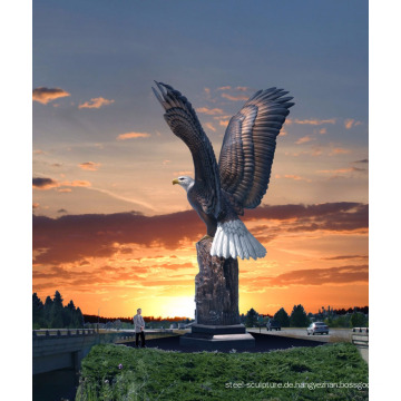 Outdoor Gartendekoration hohe Qualität Metall Handwerk große Messing Adler Statue